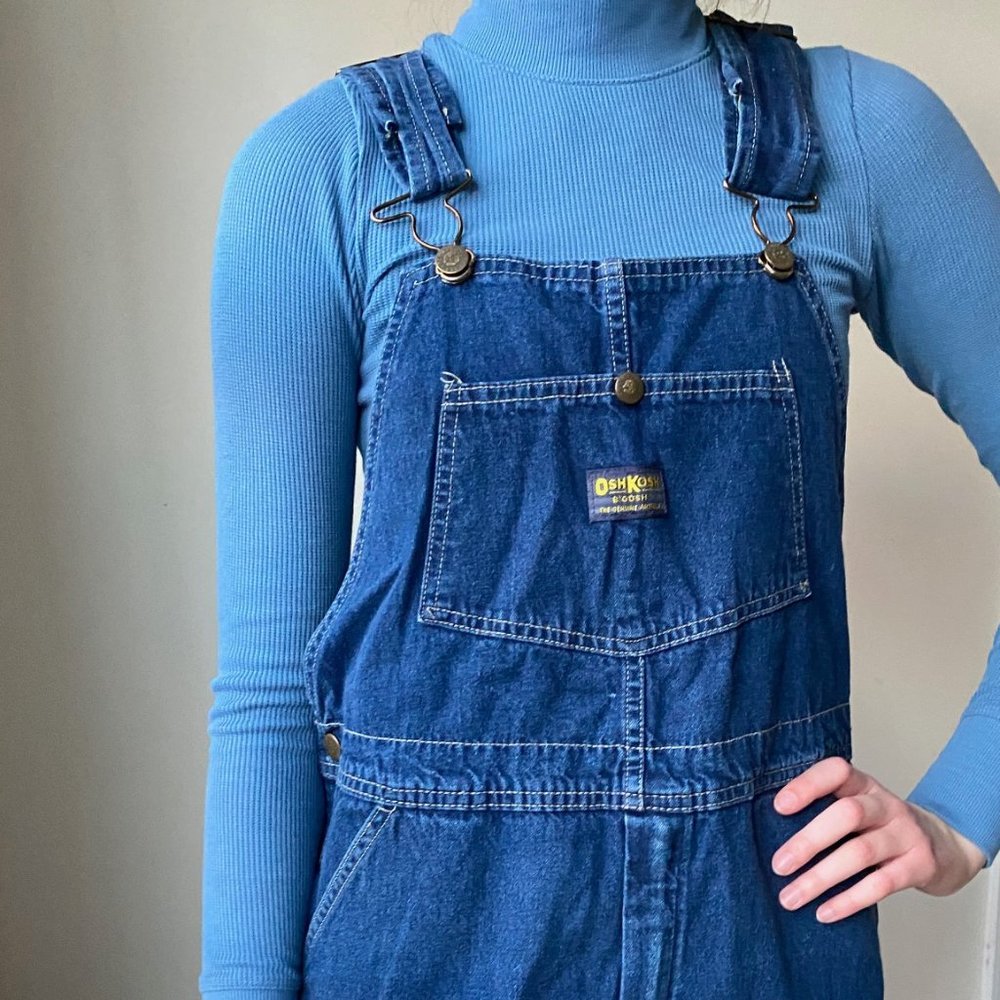 OshKosh Vestbak Vintage Overalls Small 34 x 30 Dark Wash 1980s